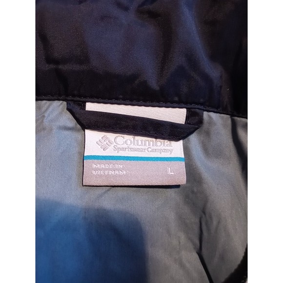 COLUMBIA Switchback™ III  Rain Jacket Navy Blue Hood Pockets Size L - Picture 2 of 16